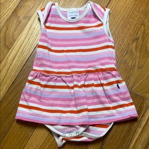 Toobydoo Pink Striped Baby Dress